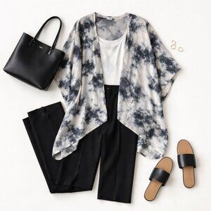 MM Couture Watercolor Tie-Dye Kimono – Effortless Desert Siren Vibes, Size Small